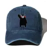 Ball Caps Unisex denim kapağı yıkanmış pamuk beyzbol şapkası gençler anime için ayarlanabilir kumamoto kovboy