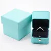 Mücevher Kutuları Lüks Romantik Mavi Deri Hediye Kutusu Yüzük Kolye Ambalaj Depolama Organizatör Düğün Önerme 230609