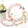 Plates English Afternoon Tea Heart Plate Cake Stand Ceramic Double Layer Fruit European Living Room Table