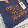 Вечерние сумки защитите чернокожих женщин сумочка для женской тренд джинсовая сумка для плеча писем вышивка дамы кросс куба