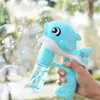 Yenilik Oyunları Bubble Blower Machine Oyuncak Sabun Su Kabarcığı Silah Karikatür Su Silah Hediyesi Çocuklar İçin Tam Otomatik Müzik Yunus Bubble Gun 230609