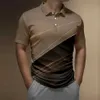 Polo d'été à manches courtes pour hommes respirant maille décontractée T-shirt à revers à la mode et minimaliste T-shirt rayé pour garçons