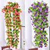 Decorative Flowers Artificial Small Chrysanthemum Wall Hanging Vine Wedding Decoration Window Balcony Fake Flower Purple Sunflower