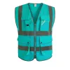 Designer Safety Reflective Vest PPE Breathable Work Wear Quick Dry Blue Hi Visibility Personal Protective