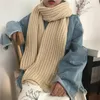 Scarves Winter Knitted Scarf Women's Girl Student Bib Trend Men's Warm Apparel Shawl Korean Fashion Knit Accessories