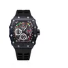 Quartz relógio de luxo multi dial trabalho designer relógios homens branco vermelho pulseira de silicone movimento orologi festa lazer esqueleto mens relógio moda popular xb11 C23