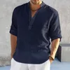 Męskie koszule Stylowe mężczyźni Summer Top Pullover cienki guziki w rozmiarze oddychającą jesienną sprężystą koszulę