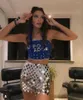 Jupes Mode Coloré En Plastique Paillettes Y2k Femmes Mini Sexy Évider Split Voir À Travers Sequin Jupe Discothèque