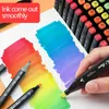 Marker Manga Marker Pens Set Farbige Doppelenden Pinselstift Zeichnung Skizze Künstlerbedarf Schreibwaren Schriftzug Schule 230608