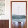 Curtain Modern Simple Landscape Bedroom Door Cotton Linen Partition Shower Half Panel Home Decor