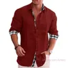 Mens T Shirt Plus Size Mänkläder 3xl 4xl 5xl linne Skjortor Långärmad höst Hösten Casual Men's Cotton Linen Shirt Male Loose Tops Tee Hoodies