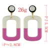 Boucles d'oreilles pendantes boîte de nuit conception géométrique impression goutte boucle d'oreille acrylique personnalité grand grand carré pendant pour les femmes Brincos