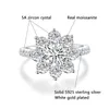 Anneaux De Mariage De Luxe Soleil Fleur Anneau 2 Carat Diamant Lotus Femmes Fantaisie En Argent Sterling Fine Jewelry Set 230608