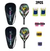 Tennisracketar 2 PCS Racket Beach Original Paddel Soft Eva Face Raqueta med påsar unisex utrustning padel spotvaror 230608