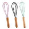 2021 new Egg Tools Wooden Handle Silicone Whisk Household Hand Mixer Beater Baking Tool