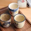 Copos de cerâmica estilo japonês antigo copo de vinho branco conjunto de saquê para casa retrô pote de café shochu clássico 230608