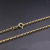 Chaînes Véritable chaîne en or jaune 18 carats pour femmes femelle 2.5mmW Rolo brillant collier 18L cadeau bijoux Au750 pur