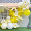 Andra evenemangsfestleveranser Vit Daisy Balloon Wreath Kit Wedding Birthday Party Decor Yellow Pink Purple Blue Latex Balloon Baby Shower Decorative Balloon 230608