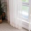Perde boho yarı karartma çiftlik evi pencere perdeleri püsküllü çizgili işlemeli rustik pamuk keten perdeler oturma odası için