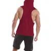 Heren Tank Tops Jongens Gym Kleding Heren Bodybuilding Hooded Top Heren Mouwloos T-shirt Running Vest Workout Sportkleding