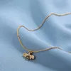 Anhänger Halsketten Mode Niedlichen Insekt Intarsien Strass Biene Halskette Für Frauen Gold Farbe Sexy Tiere Schlüsselbein Ketten Schmuck Mädchen Halsband