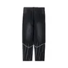 qnpqyx جديد y2k مصمم جينز الرجال الشرير الهيب هوب الشارع جينز سراويل مستقيمة السراويل السوداء فضفاضة سراويل عارضة