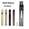 Authentic Max Battery 11.2mm Diameter Cartridge Batteries USB Passthrough 380mAh Preheat Voltage VV Vape Pen fit 510 Carts Factory Direct Supply