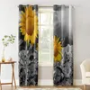 Curtain Sunflower Local Color Window Curtains For Living Room Bedroom Kitchen Modern Home Decoration Drapes Blinds