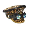 GorroSkull Caps Retro Leopard com Óculos Chapéus Moda Masculina Feminina Chapéu Alto Steampunk Feito à Mão Para Outono Inverno Festa Quente 230608