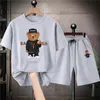 Survêtements pour hommes Fashion Bear Ensembles courts de luxe pour hommes Costumes d'été en coton surdimensionnés Qualité Anime Tees Shorts Outfits France Design T-shirts Tops 230609