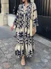 Basic Casual Dresses Elegant Summer Maxi Dress Women Casual Streetwear Vintage Geometric V Neck Boho Beach Long Loose Dresses Female Vestidos 230608