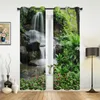 Curtain Waterfall Garden Green Jungle Window Curtains For Living Room Bedroom Kitchen Modern Treatment