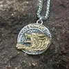 Collane con ciondolo 10 pezzi Leggenda europea scandinava Tema animale Odin Fenrir Hiphop Collana con lupo in acciaio inossidabile vichingo settentrionale