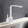 Rubinetti per lavabo da bagno Verniciato bianco con rubinetto da cucina a punti Rubinetto girevole di alta qualità Rotazione a 360° Flessibile Miscelatori per lavabo Rubinetti per lavabo quadrato