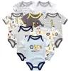 Rompers 8piecelots المولودة Baby Girls Cotton Sleeve Suits Sity Clothing Boys Cartoon Kids Bhemsuits 230608