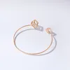 Bangle Bling Stellato Chiaro Zircone Quadrato Geometrico Oro Rosa Oro Bianco Rame Aperto Braccialetti Regolabili Per Donna