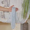 Curtain Polyester Denser String 1X2 M Tassel Fringe Shiny For White Salon And Bedroom Door Sheer Wedding Decoration