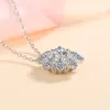 Catene Collana in argento sterling 925 di XDY Donna 50 punti Girasole Ciondolo di lusso Moissanite a quattro artigli Un pezzo per conto del