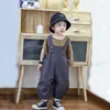 Overalls 211Y Kids Summer Baby Boys Cotton Jumpsuits Cropped Pants Solid Casual Breathable Children Outfits Clothes Hw35 230608