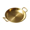 Plates 1pcs Stainless Steel Tray With Handle Seafood Rice Pot Paella Pan Picnic Snack Kitchen Dishes And Sets