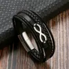 Classic Design Multi Layered Leather 8 Charm Bracelets Magnet Clasp Bracelets Jewelry for Wholesale