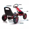 4-Wheeled Pedal Powered Go Cart With Steering Wheel Adjustable Seat Outdoor Off-Road Ride On Car For 3-9 Ages Boys Girls