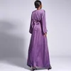 Ropa étnica Túnica suelta africana Islam Árabe Ropa sólida Kaftan Eid Mujeres musulmanas Satén Maxi Vestido Abaya Dubai Turquía Femme Musulman