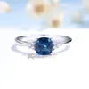 Bröllopsringar Kuololit Cushion Tanzanite Gemstone Ring for Women Girls Solid 925 Sterling Silver Jewelry Engagement Christmas Gifts 230608