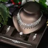 Свадебные ювелирные наборы Hibride Dubai Leaf Design Bridal Serging Setring Set Aaa Cubic Циркония женские аксессуары N242 230608