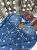 Den senaste våren och höstens designerjacka Fashion Polka Dot Print Design Europeisk storlek Blue Jean Jacket Luxury Brand Mens Handsome Shirt Jacket