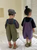 Overalls Kids Soft Thin Cotton Jean Cargo Pants Patchwork Simple Comfortable Casual Fashion for Children Boys and Girls 230608