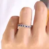 Pierścionki ślubne Aeaw 10k białe złote laboratorium Sapphire 021ct 015ct Pierścień dla kobiet ręcznie robione na pannę młodą prezent na rocznicę biżuterii 230608