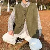 Gilet da uomo Gilet Uomo Primavera Velluto a coste Giapponese Retro Tasche Casual Allentato Senza maniche Cargo Ins Outwear Gilet Harajuku Moda Uomo