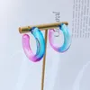 Boucles d'oreilles créoles UJBOX vente en gros en vrac Multistyle dégradé de couleur gros acrylique pour les femmes